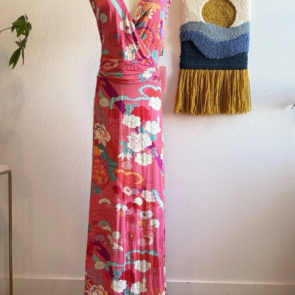 NWT Soft Surroundings Poise Dress Sun Kissed Coral Maxi Floral Plus Size 2X - Picture 3 of 15